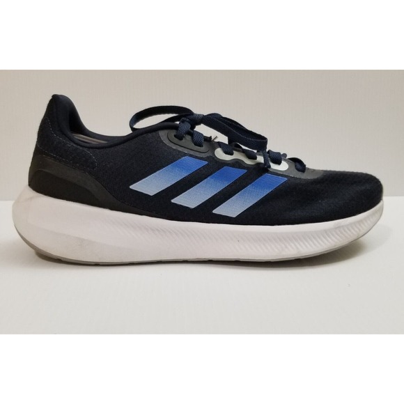 Adidas Mens Runfalcon 3 HQ1471 Black Blue Running Shoes Sneakers Size 10 - Picture 1 of 13
